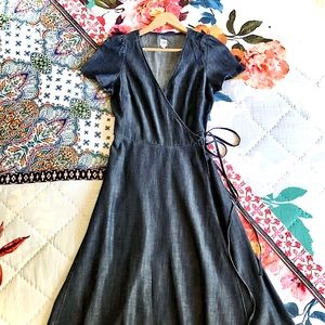 Gap Denim Wrap Dress